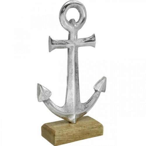 Ancre en métal, décoration estivale, décoration nautique Argent, naturel H24,5cm