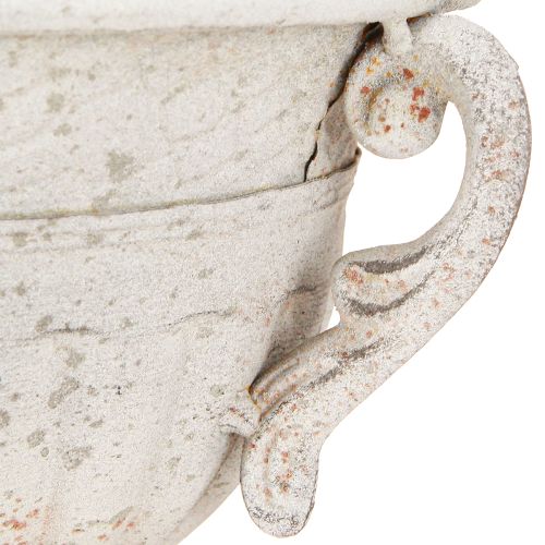Article Trophée ancien avec anses décoration métal vintage gris blanc H18cm
