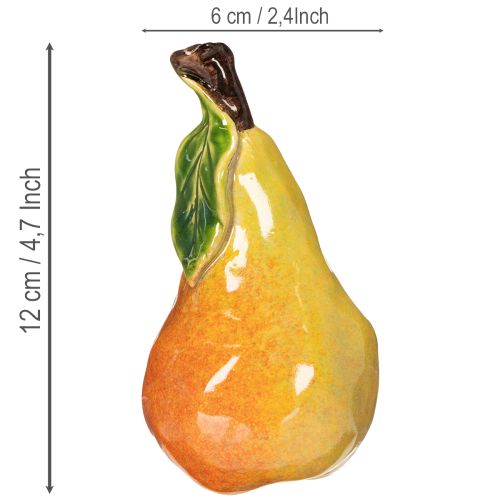 Ensemble de fruits artificiels (pomme et poire) décoratif, automne, 12 cm, 3 pièces | Floristik24.be