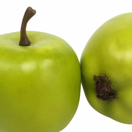 Article Mini pommes décoratives vert jaune artificielles H4,3cm Ø3,6cm 24 pcs