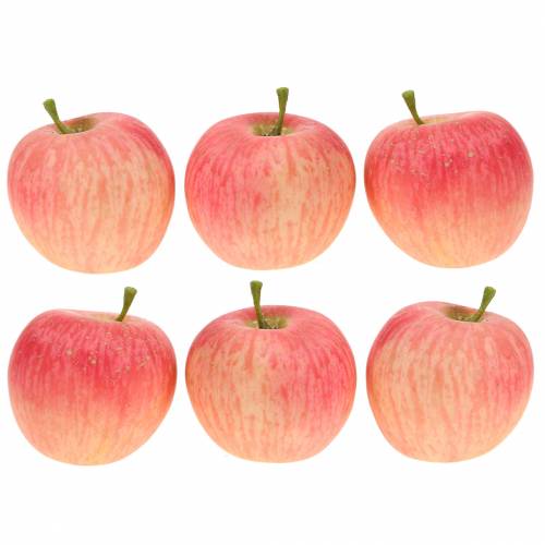 Floristik24 Déco rose pomme, jaune real touch 6,5cm 6pcs