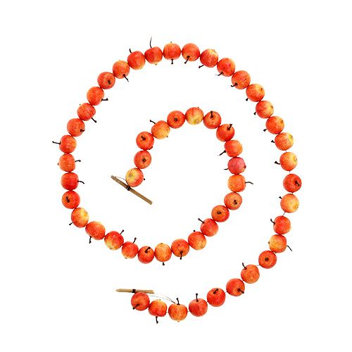 Floristik24 Guirlande pomme composée de 55 mini pommes jaune-orange 113cm