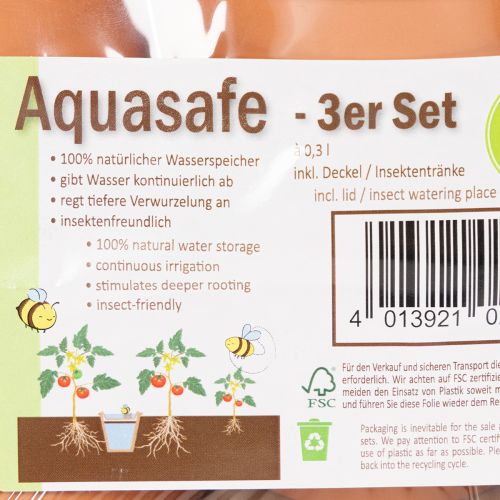 Réservoir d'eau Aquasafe avec fontaine à insectes pour jardin, balcon, terrasse, 12 cm, lot de 3 | Floristik24.be