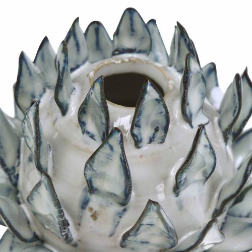 Article Vase décoratif art choc céramique bleu, blanc Ø9.5cm H9cm