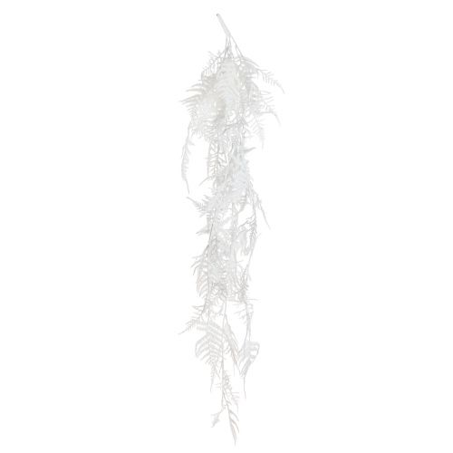 Floristik24 Asperges fougère d'asperges artificielles paillettes blanches décoration d'hiver 105cm
