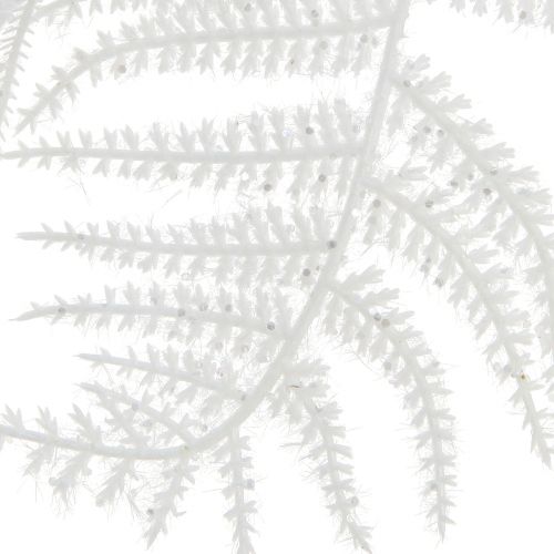 Floristik24 Asperges fougère d'asperges artificielles paillettes blanches décoration d'hiver 105cm