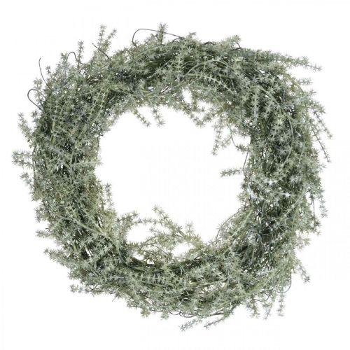 Floristik24 Couronne décorative de mélèze, couronne d&#39;aiguilles artificielles enneigée blanc gris Ø32cm