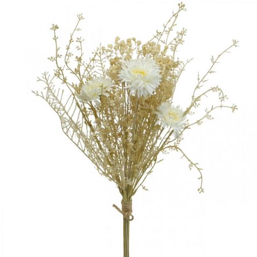 Article Bouquet artificiel asters et gypsophile beige, blanc 43cm