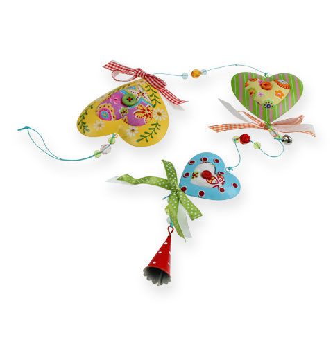 Floristik24 Coeurs en tissu décoratif à suspendre 80cm