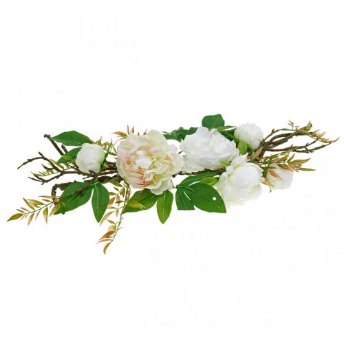 Article Topper pivoine, décoration de table, branche Paeonia blanche L60cm