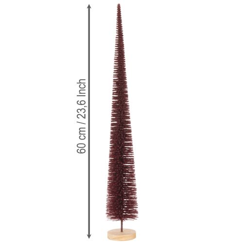 Sapin de Noël décoratif, silhouette fine sur socle en bois, 60 cm | Floristik24.be