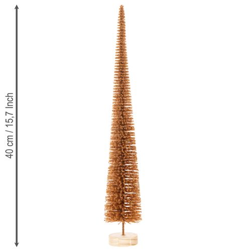 Décoration de sapin de Noël artificiel, fine, avec base en bois, 40 cm, 3 pièces | Floristik24.be