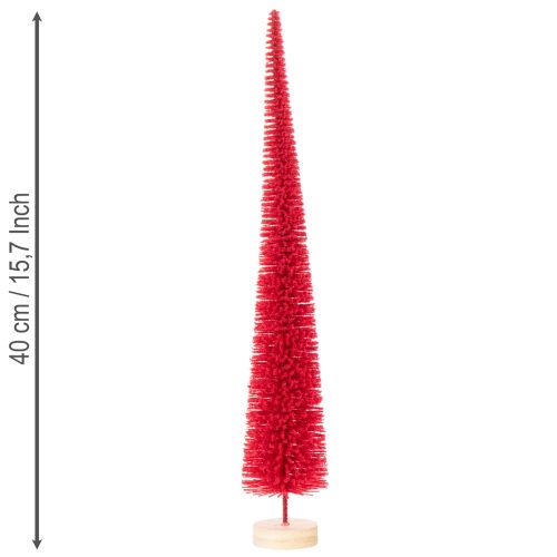 Sapin de Noël décoratif étroit, sapin de Noël artificiel sur socle en bois, 40 cm, 3 pièces | Floristik24.be
