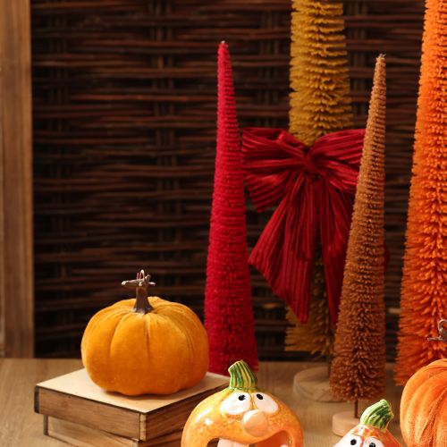 Article Sapin de Noël décoratif étroit, sapin de Noël artificiel sur socle en bois, 40 cm, 3 pièces