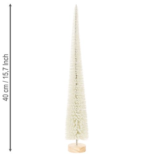 Sapin de Noël décoratif avec socle en bois pour décoration hivernale, 40 cm, 3 pièces | Floristik24.be