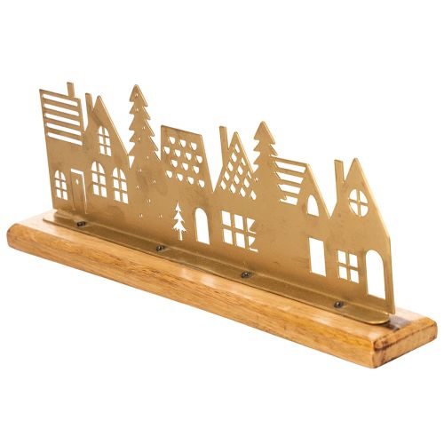 Décoration silhouette de maison pour l'Avent sur socle en bois 29 cm | Floristik24.be