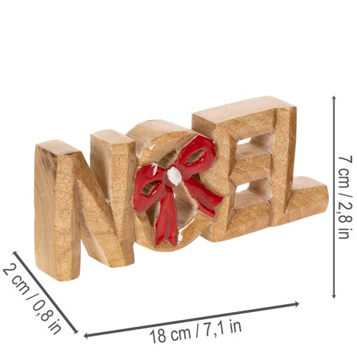 Inscription « Noël » avec nœud, décoration de Noël, 18 cm | Floristik24.be