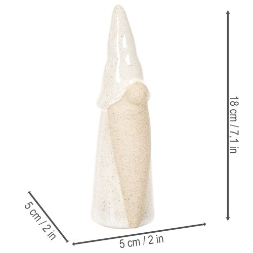 Figurine décorative de gnome, céramique légère, style scandinave, 18 cm, lot de 3 | Floristik24.be
