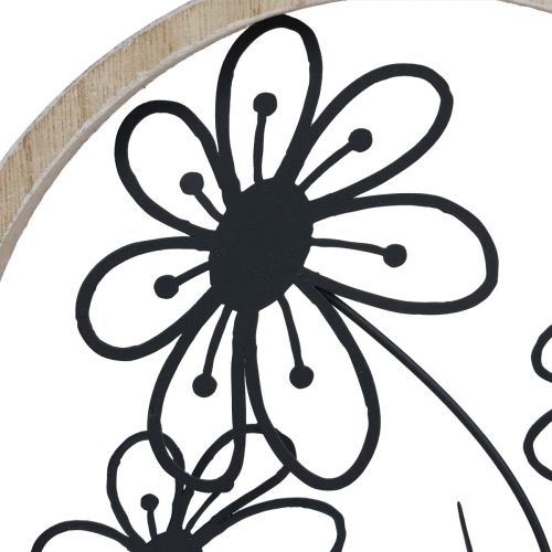 Article Décoration de table fleurs métal bois déco ressort métal H19cm