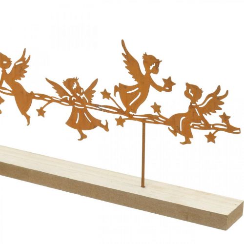 Article Décoration de table Noël ange support métal grille 50×17cm