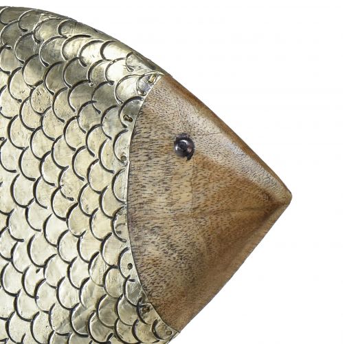Floristik24 Poisson décoratif bois métal laiton maritime 33x11,5x37cm
