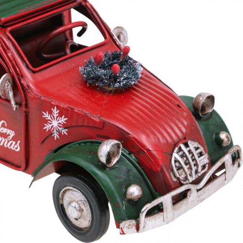 Article Décoration de Noël voiture Voiture de Noël vintage rouge L17cm