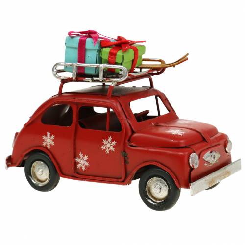 Floristik24 Voiture de Noël avec colis rouge L11cm