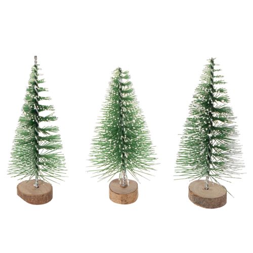 Mini sapins de Noël artificiels enneigés, 6 cm, lot de 12, pour décorer votre table pendant les fêtes. acheter | Floristik24.be
