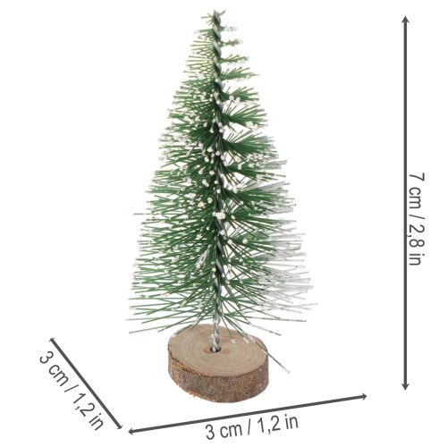 Mini sapins de Noël artificiels enneigés, 6 cm, lot de 12, pour décorer votre table pendant les fêtes. | Floristik24.be