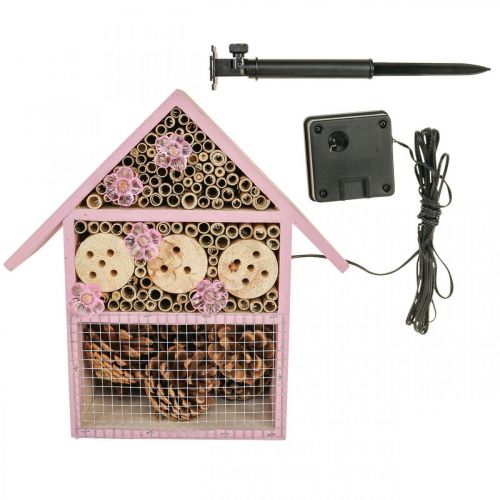 Article Décoration de balcon hôtel à insectes maison à insectes solaire rose 23x24cm