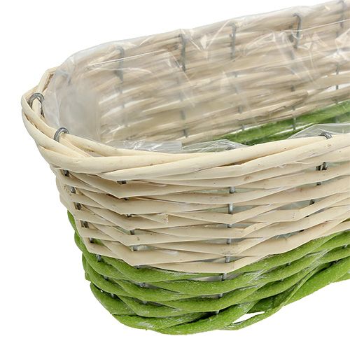 Floristik24 Boîte balcon ovale 48x18cm H14cm crème, vert