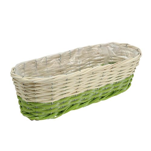 Floristik24 Boîte balcon ovale 48x18cm H14cm crème, vert