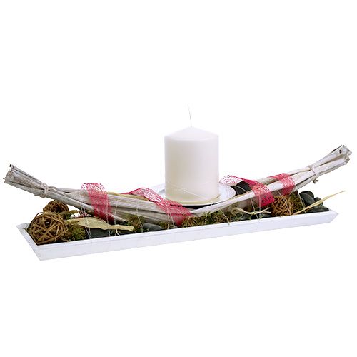 Floristik24 Feuille de bananier décor naturel délavé blanc 66cm
