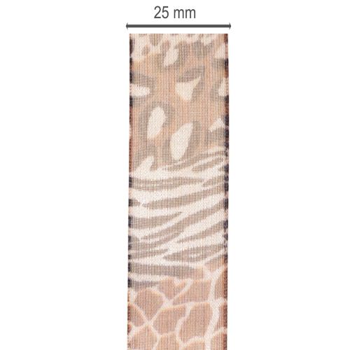 Ruban décoratif, imprimé animal, motif léopard, ruban cadeau, 25 mm de large, 20 m de long | Floristik24.be