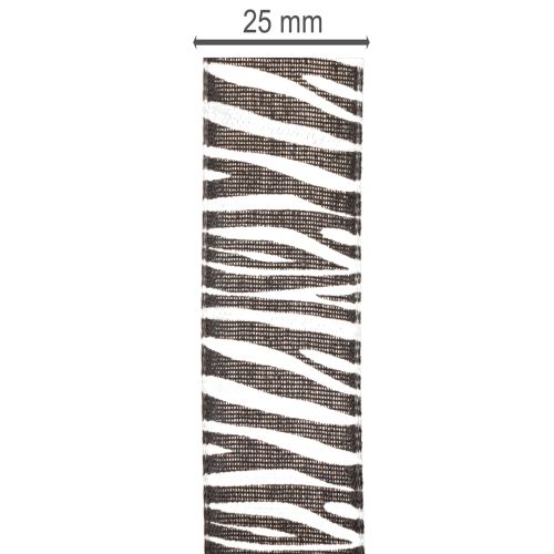 Ruban cadeau à motif zèbre, 25 mm de large, 20 m de long | Floristik24.be