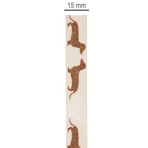 Ruban cadeau à motif teckel pour loisirs créatifs, 15 mm x 18 m | Floristik24.be