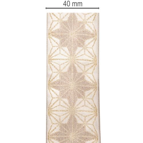 Ruban décoratif à étoiles, ruban cadeau à bord indéformable, 40 mm de large, 20 m de long | Floristik24.be
