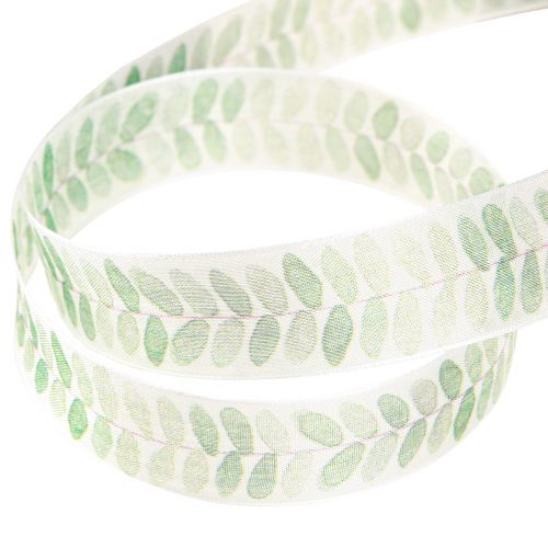 Article Ruban Feuilles Vertes Ruban Organza Ruban Décoratif 25mm 18m