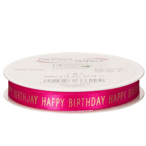 Article Ruban cadeau « Joyeux anniversaire » avec inscription festive pour décorer les cadeaux d'anniversaire, 18 m