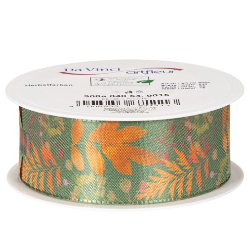 Ruban décoratif à motif de feuilles, décoration d'automne, 40 mm x 15 m | Floristik24.be