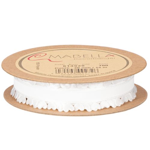 Ruban blanc décoratif à cœurs pour des idées de loisirs créatifs, 20 mm x 15 m | Floristik24.be