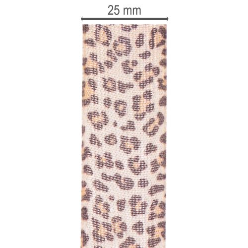 Ruban cadeau à motif léopard, 25 mm de large, 18 m de long | Floristik24.be