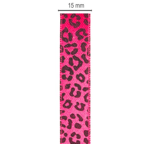 Ruban décoratif à motif léopard, rose, 15 mm x 18 m | Floristik24.be