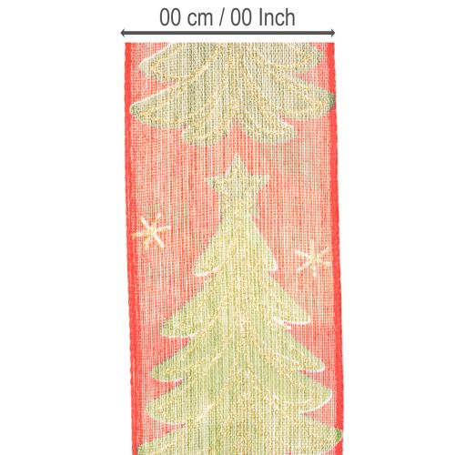 Ruban cadeau sapin de Noël avec étoiles 40 mm 15 m | Floristik24.be