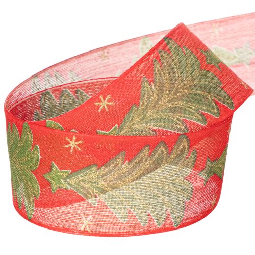 Ruban cadeau sapin de Noël avec étoiles 40 mm 15 m | Floristik24.be