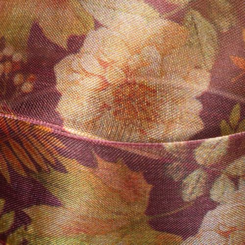Ruban cadeau aux couleurs d'automne, ruban d'organza à motif floral, 40 mm, 15 m | Floristik24.be