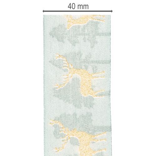 Ruban cadeau avec rennes et sapins de Noël, 40 mm x 18 m | Floristik24.be
