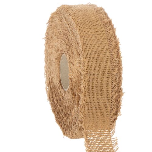 Ruban décoratif en coton, style rustique, à franges, 40 mm, 30 m acheter | Floristik24.be