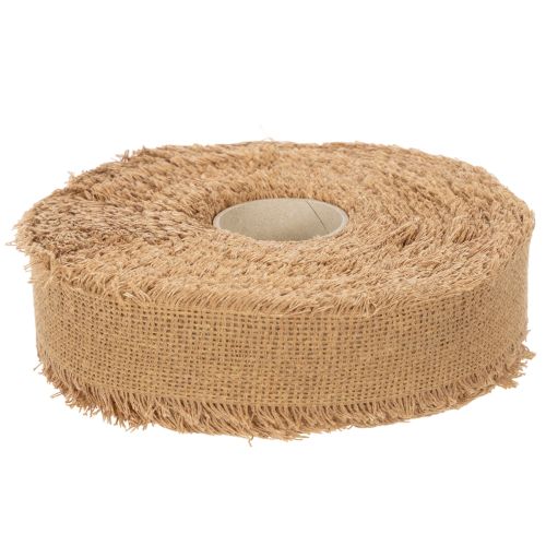 Ruban décoratif en coton, style rustique, à franges, 40 mm, 30 m | Floristik24.be