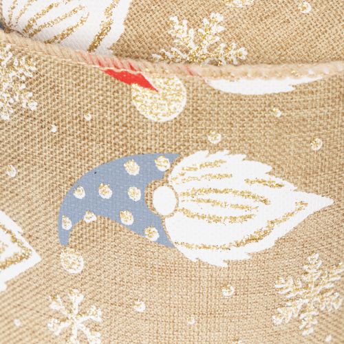 Ruban décoratif en jute avec des lutins de Noël, motif hivernal, 60 mm x 10 m | Floristik24.be